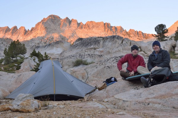 Camp Near Burro Pass with Sawtooth Ridge