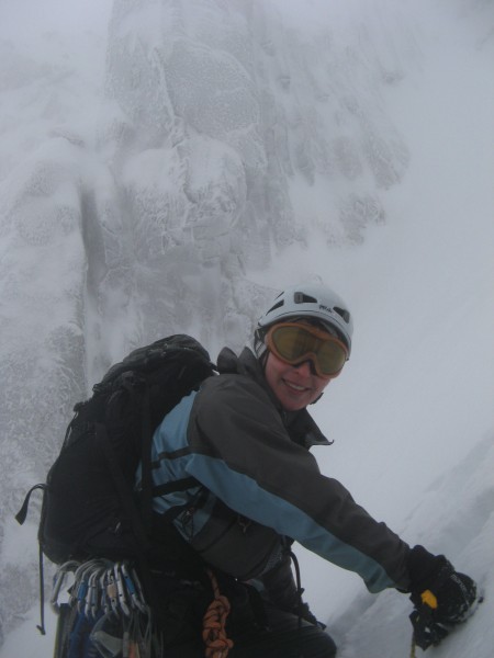 A right-hand variation of Boomerang Gully, Scottish grade II, starting...