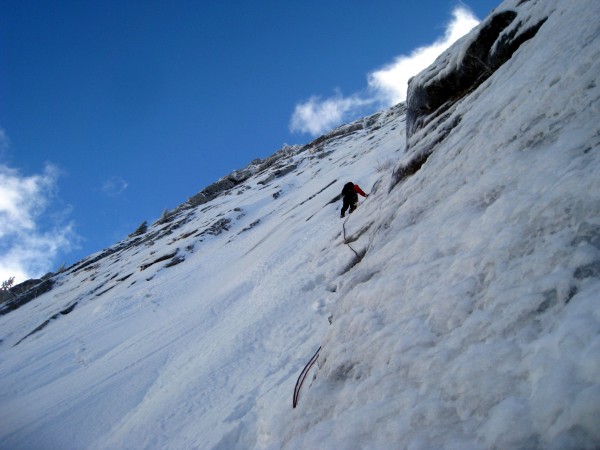 Tim leading something on the North Face of Tahquitz