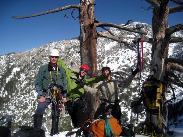 Bill's the serious one   ;&#41; <br/>
Topping out the North Face &#40;2010_02_12&#41;