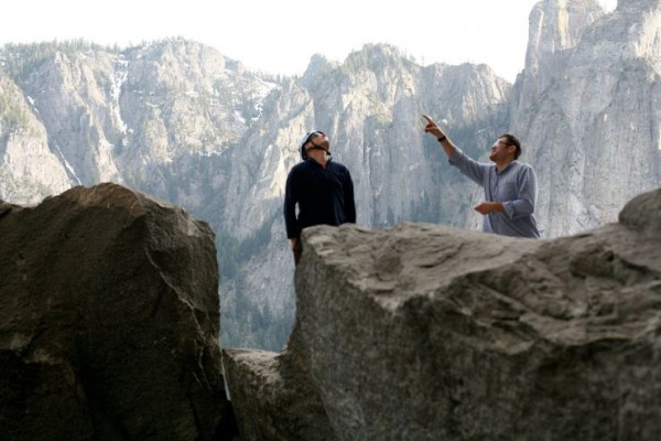 This is Enoch and Calder scoping the route from the base of El Cap. Th...