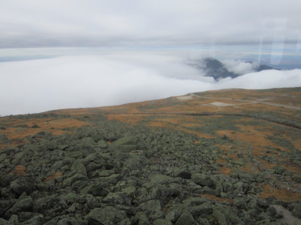 On the summit of Washington. From here to camp, the clouds started to ...