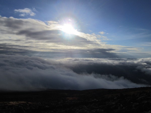 Clouds below, blue sky above, nice!