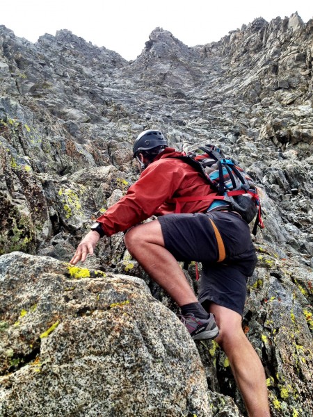 Tim halfway up eyeing the summit.