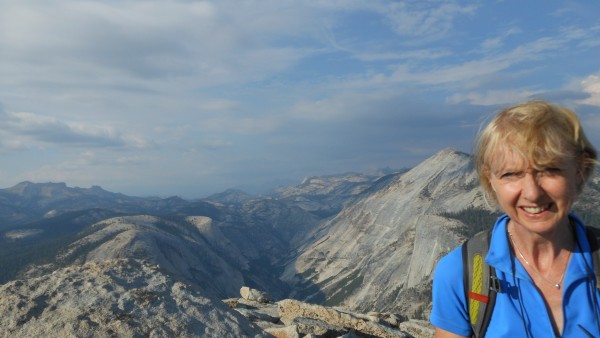 Bronwen on the summit. All to ourselves - dreamy!