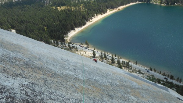 Tim about to step onto the diagonal slab - the last proper pitch. I th...