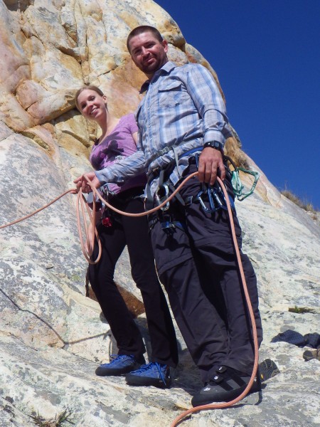 Natalie and I about to climb near Morro Bay Ca