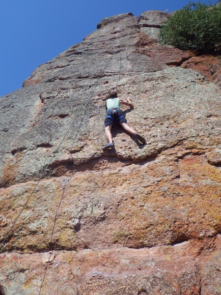 carson climbing at the Pinns