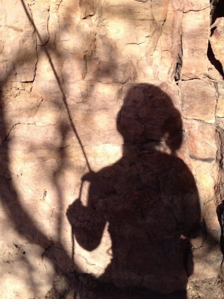 My shadowy belayer.