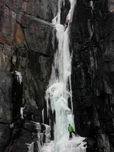 Yours truly past the crux of pitch 2