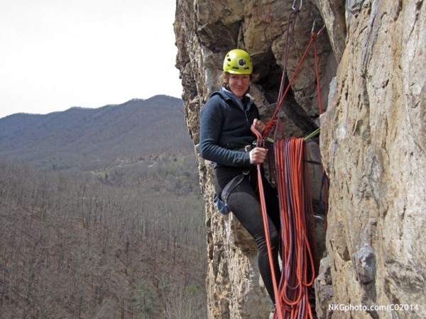 Isa @ the 2nd belay