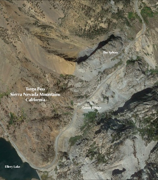 Satellite overview of The Sphinx, Tioga Pass