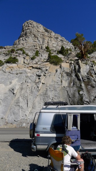 Sorting gear and getting ready, The Sphinx watching unconcerned.