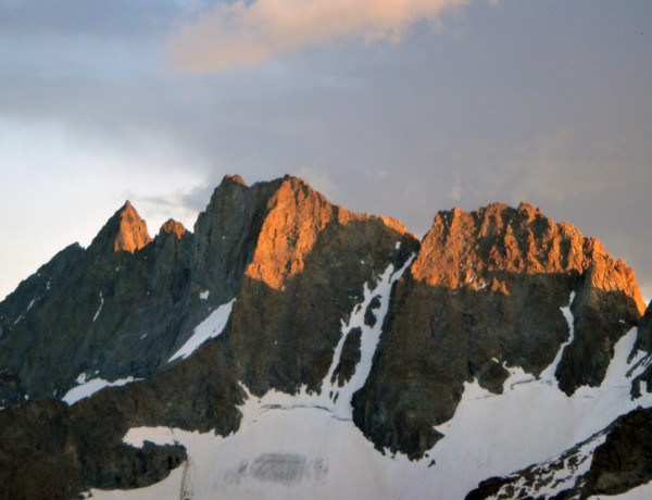 Sept 2, 2011 - Middle Palisade & Norman Clyde Pk at sunset from the Te...