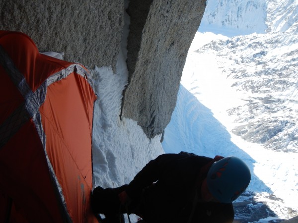 The cave bivy after some serious chopping