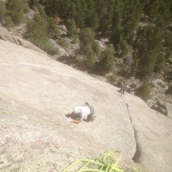 Dave follows the .10a runout traverse.