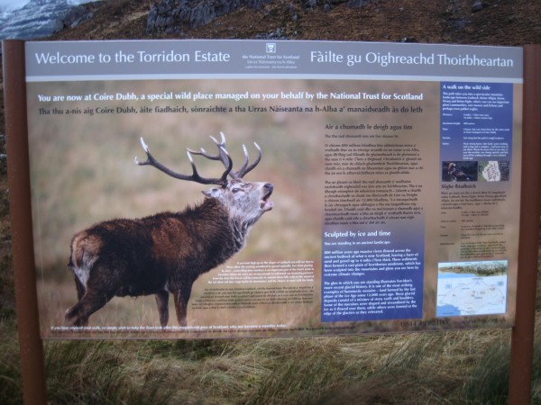 Torridon trailhead sign. I climbed more in Torridon than I did anywher...