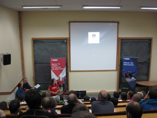 Becky McGovern beginning her overview of our week of daytime climbing ...