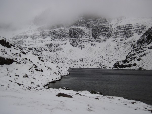 The Triple Buttresses on Coire Mhic Fhearchair on Beinn Eighe - back i...