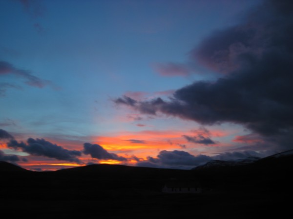 Sunrise on our drive out west to the Cobalt Buttress on Meall Gorm &#4...