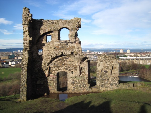 The remains of St. Anthony's Chapel on the flank of the Salisbury Crai...