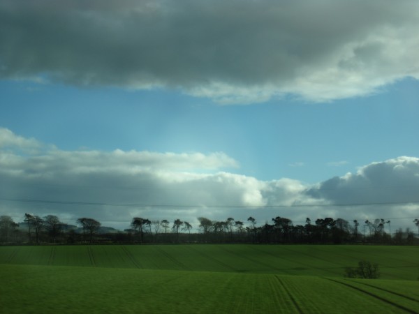 Borderlands from the tour bus en roiute to the Glenkinchie Distillery ...