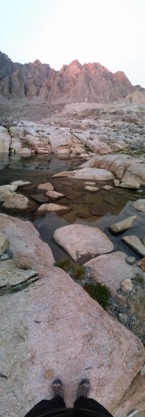 Vertical Panorama of Palisades from camp near Thunderbolt Pass