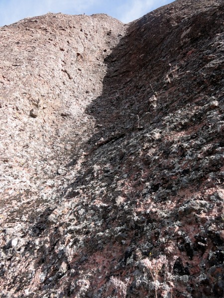 Looking up at Pitch 2 from the belay