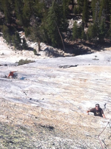 George following third pitch with Brian at the belay.