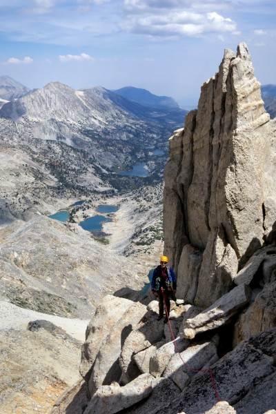At the Key Hole with Little Lakes Basin beyond. Thunderstorms were bre...
