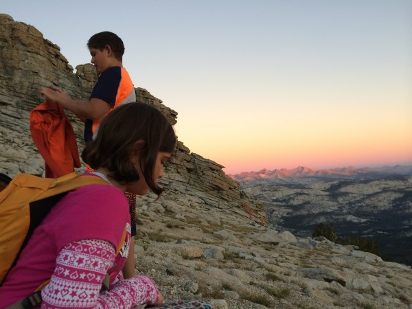 Camping at the saddle on Mount Hoffman