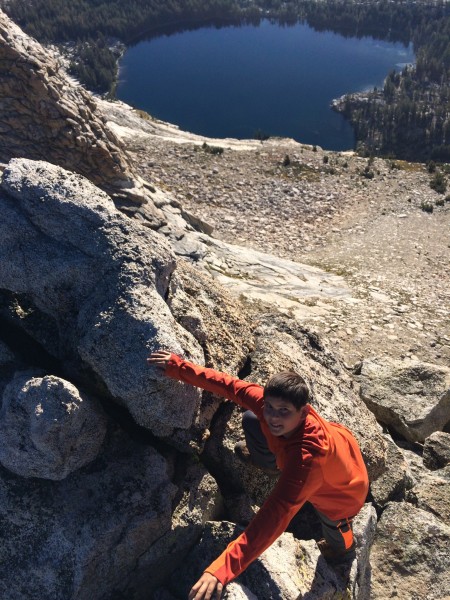 Looking down on May Lake from a ridge on Mt Hoffman