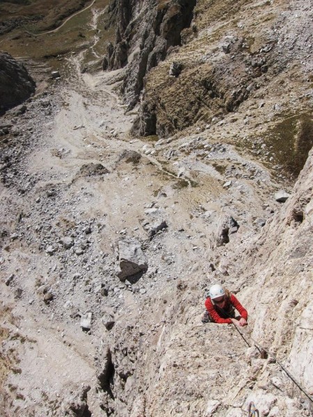 We linked pitches 3 and 4 up to the roof on the South Pillar