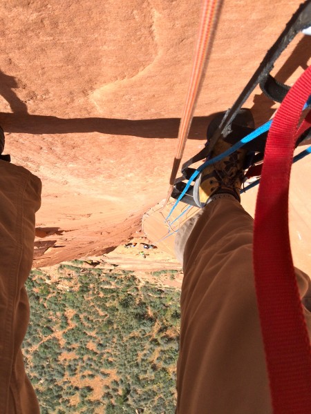 Looking down the awesome Grand Dihedral pitch.   Endless orange and ye...