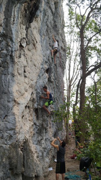 Climbing at Santi Spirtus