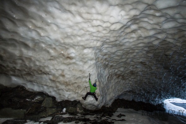 Robert Suenram in the Damalanche. Valdez, Alaska