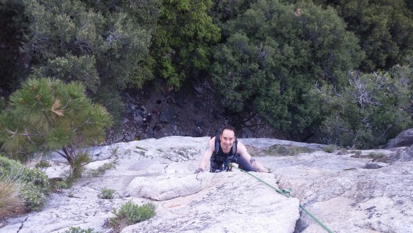 Near the top of the 2nd pitch of Jamcrack, all smiles!
