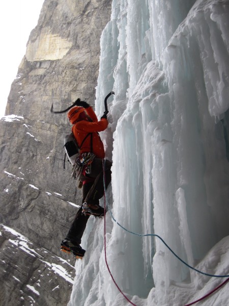 Brent cruising the crux on the Polar Circus &#40;4/11/14&#41;.