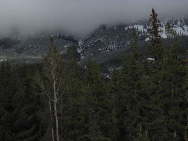 Kerkeslin Falls &#40;100m  Wi 3&#41; showing itself after the clouds l...