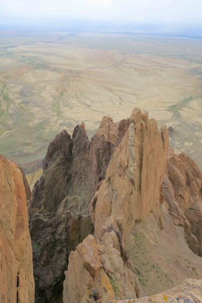 Kate belays the final headwall crack pitch