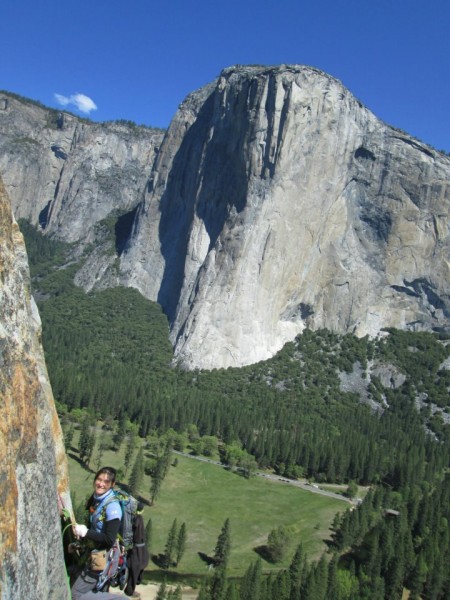 p4 belay, El Cap in the back...