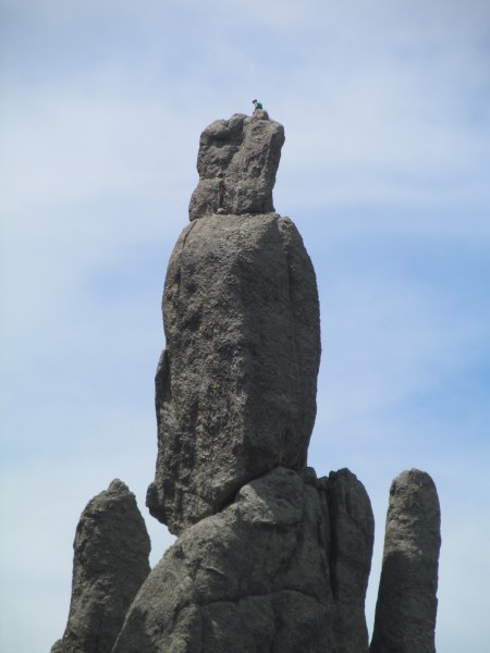 Climbers on Spire one with Javelin on the lower right.