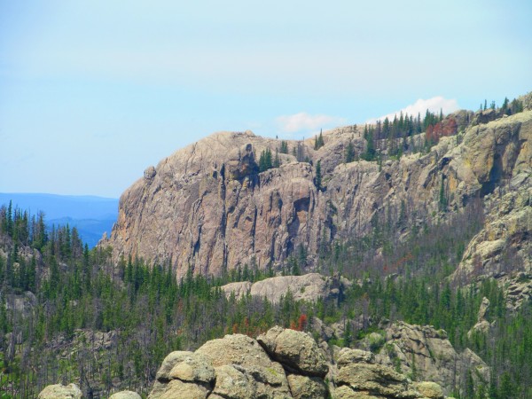 Large wall on the west side of Harney Peak that we put a route up on l...