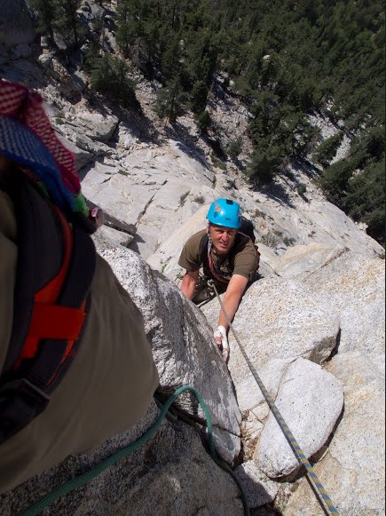 Me heading up the second 5.9 crux