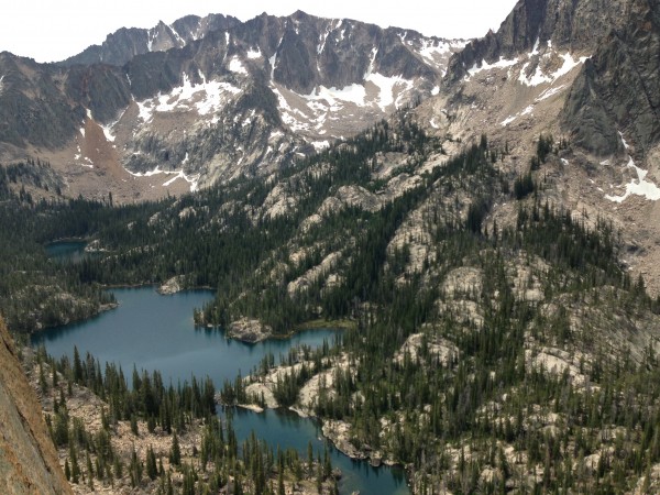 The saddle back lakes with the Goats Perch in the background.