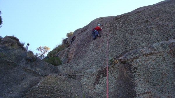 Gaby climbs one of the 6a routes on El Gusano