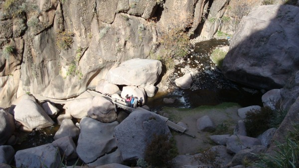 The river, in the canyon "Los Mogotes" below the sector Ferrata