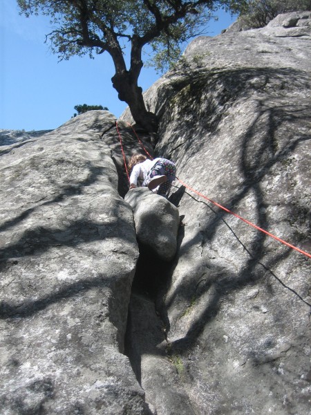 Paloma cruises the 1st crux