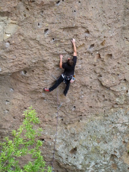 Mike Webber sending Guerrilla Drilla 5.10a.