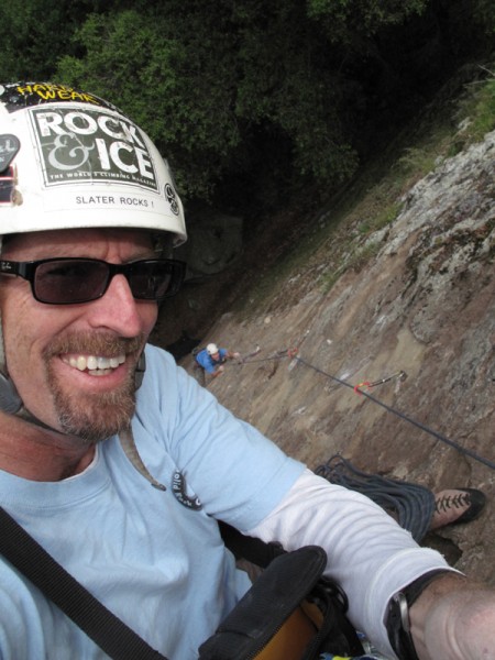 My one shot the whole week,  with Coby chugging up the new slab route ...